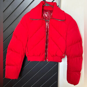 Mango bomber jacket in beautiful red. Size XS. Worn only once. Almost new.